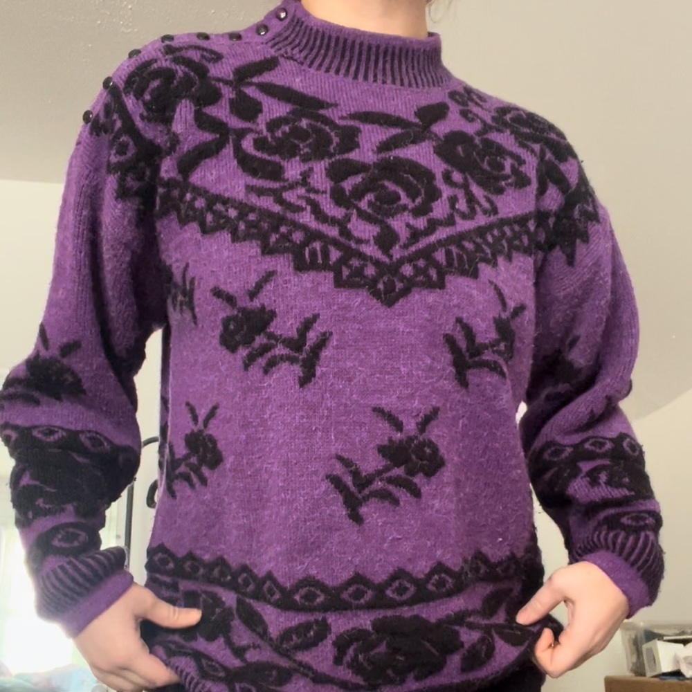Purple and black vintage sweater